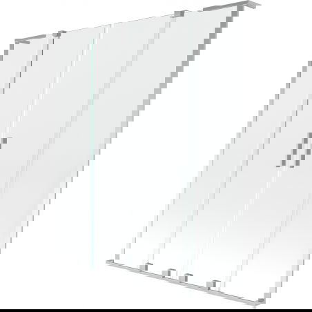 Mexen Velar L Duo vonios užuolaida, 2 varčių, stumdomas 160 x 150 cm, skaidrus, chromas - 896-160-003-02-01