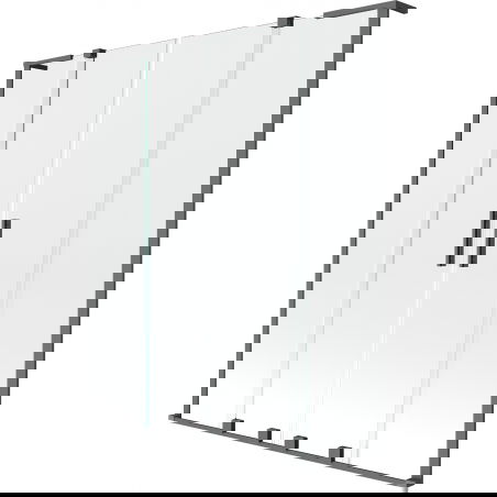 Mexen Velar L Dvigubas dušo ekranas 2 dalių stumdomas 160 x 150 cm, skaidrus, gun metal - 896-160-003-02-95