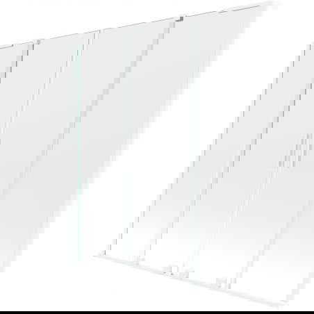 Mexen Velar L Duo vonios ekranas su paslenkama dviejų sparnų sistema 170 x 150 cm, skaidrus, baltas - 896-170-003-02-20