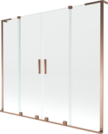 Mexen Velar L Duo vonios širmas, dviejų durų, stumdomas, 170 x 150 cm, permatomas, rožinis auksas - 896-170-003-02-60
