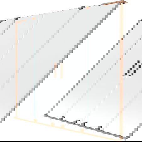 Mexen Velar L Dvigubas vonios ekranas, 2-dalių, stumdomas, 170 x 150 cm, permatomas, šlifuotas varis - 896-170-003-02-65