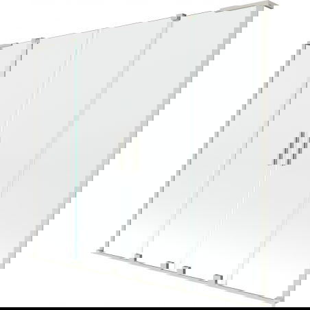 Mexen Velar L Dviešos dušo sienelės 2 dalių stumdomos 170 x 150 cm, skaidrios, šlifuoto nikelio - 896-170-003-02-97