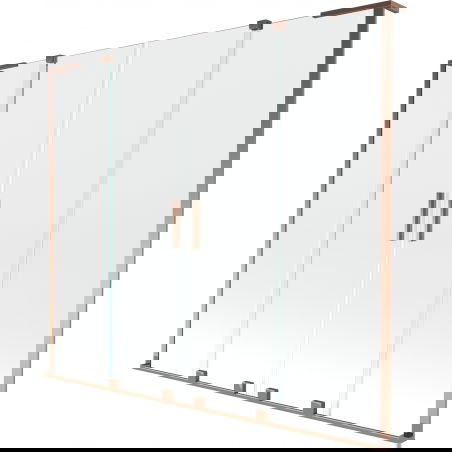 Mexen Velar L Duo vonios kambario pertvara, 2 dalių stumdomas 200 x 150 cm, permatomas, rožinis auksas - 896-200-003-02-60