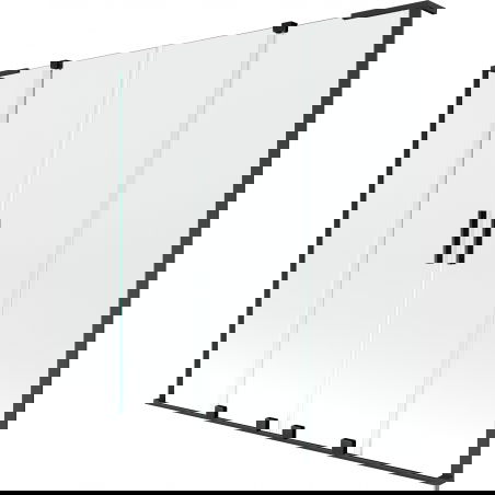 Mexen Velar L Duo vonios ekrano dviejų dalių stumdomas 200 x 150 cm, permatomas, juodas - 896-200-003-02-70