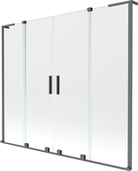 Mexen Velar L Dvigubas nuleidžiamas dušo durys, 2 dalių, 200 x 150 cm, skaidrus, pistoletų metalas - 896-200-003-02-95