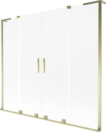 Mexen Velar L Duo vonios ekranas, 2-jų segmentų, slankiojantis, 200 x 150 cm, matinė, auksinė - 896-200-003-32-50