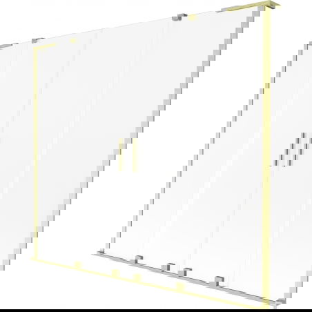 Mexen Velar L Duo vonios uždanga 2-duris slankiojamoji 200 x 150 cm, matinė, auksinė šepečiuota - 896-200-003-32-55