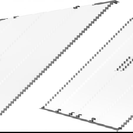 Mexen Velar L Dvigubas dušo durų ekranas 2 dalių stumdomas 200 x 150 cm, šalnų, šepetėlis pilkas - 896-200-003-32-66