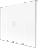 Mexen Velar L Dvigubas dviejų dalių vonios pertvara 200 x 150 cm, matinė, šlifuotas nikelis - 896-200-003-32-97