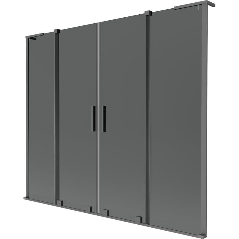 Mexen Velar L Duo voniaus širma, 2-jų dalių, išskleidžiama, 180 x 150 cm, grafitas, gun metal - 896-180-003-42-95
