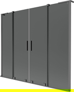 Mexen Velar L Dvigubas dušo ekranas, 2 dalių stumdomas, 200 x 150 cm, grafitas, gun metal - 896-200-003-42-95