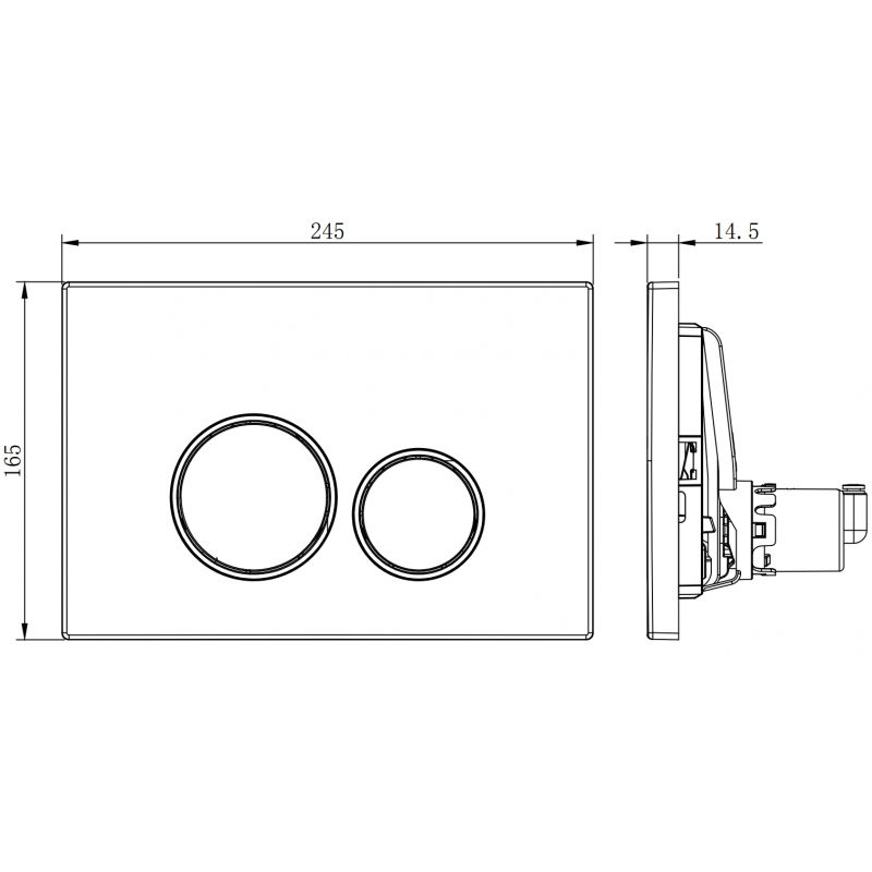Mexen Fenix Air 05 pneumatinis nuleidimo mygtukas, matinė chromas - 6A0502