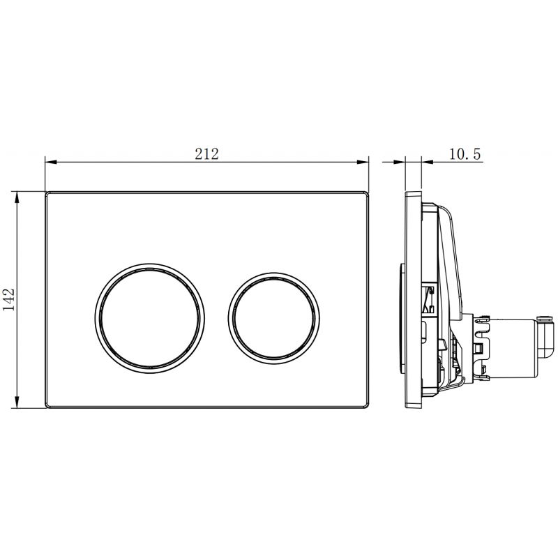 Mexen Fenix Air 07 XS pneumatinis nuleidimo mygtukas, matinės chromas - 6A0702