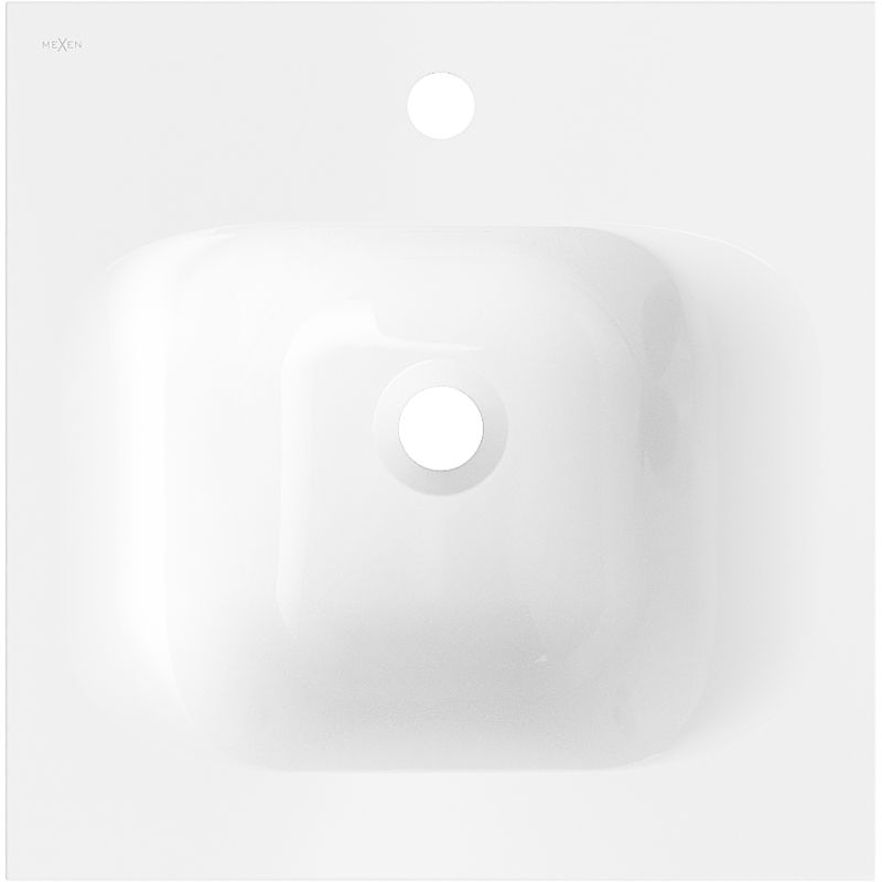 Mexen Vela kriauklė įleidžiama į stalviršį 46 x 46,5 cm, balta blizgi - 25234500