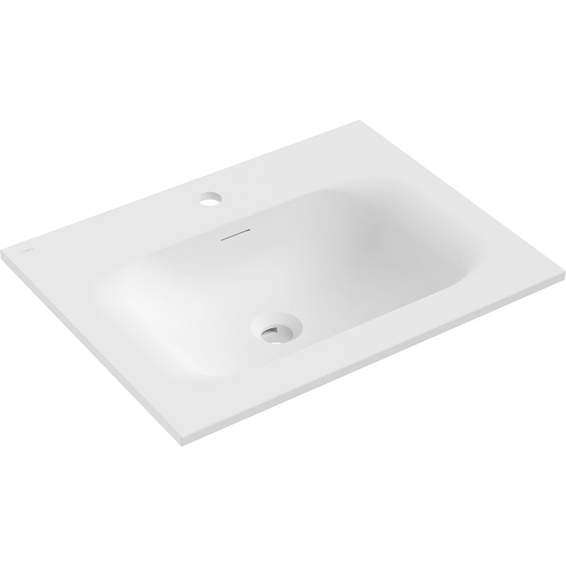 Mexen Vela įleidžiamas į stalviršį praustuvas 61 x 46,5 cm, baltas matinis - 25236001