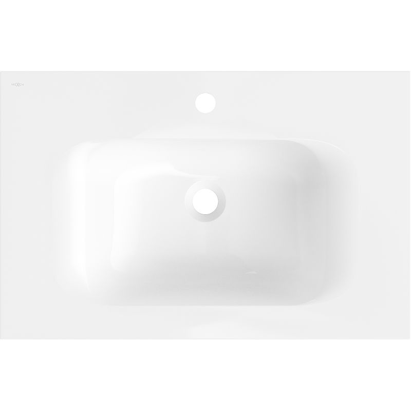 Mexen Vela įleidžiamas į stalviršį praustuvas 71 x 46,5 cm, balta blizgi - 25237000