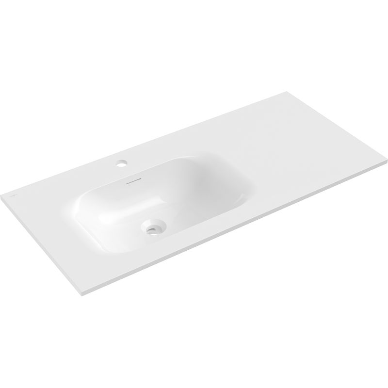 Mexen Vela įmontuota į stalviršį kriauklė kairė 101 x 46,5 cm, blizgi balta - 25231000L