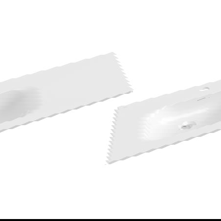 Mexen Vela įmontuojamas į stalviršį kairysis praustuvas 101 x 46,5 cm, blizgus baltas - 25231000L