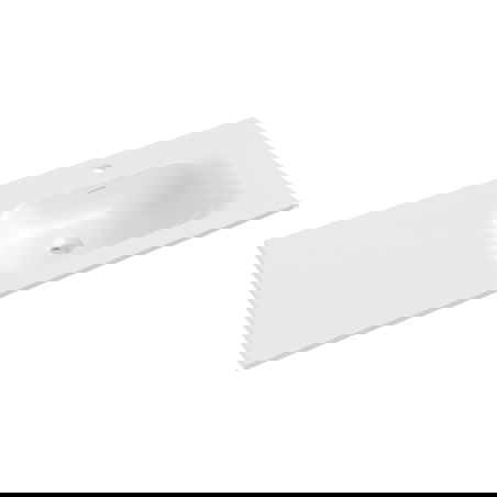 Mexen Vela įmontuojamas stalviršiuje praustuvas dešinysis 101 x 46,5 cm, balta matinė - 25231001P