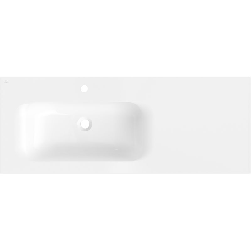 Mexen Vela įlenkiama kriauklė kairėje 121 x 46,5 cm, balta blizgi - 25231200L