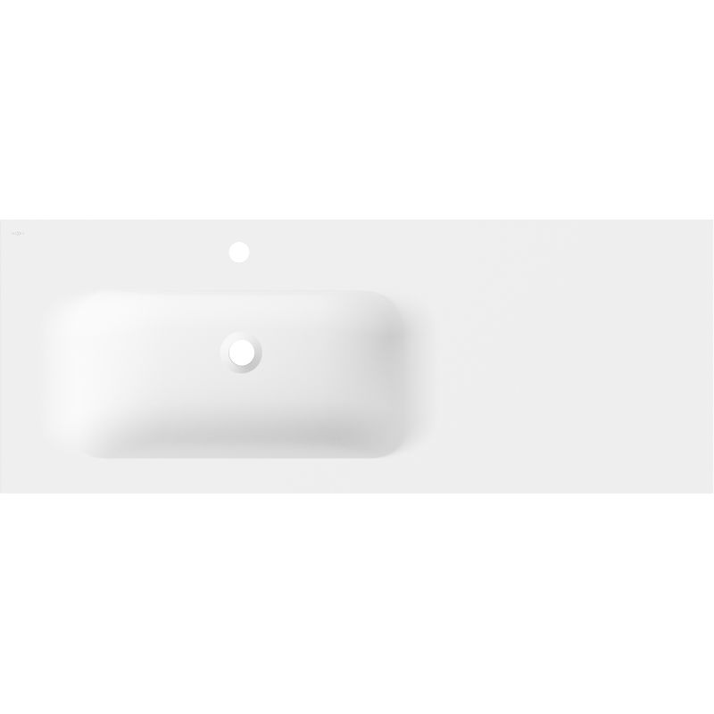 Mexen Vela įleidžiamas į stalviršį kriauklė kairinis 121 x 46,5 cm, balta matinė - 25231201L
