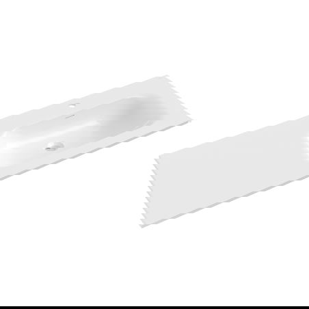 Mexen Vela įleidžiamas į stalviršį dešinėje pusėje 121 x 46,5 cm, balta blizgi - 25231200P