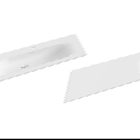 Mexen Vela įleidžiamas į stalviršį praustuvas dešinysis 121 x 46,5 cm, baltas matinis - 25231201P