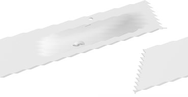 Mexen Vela įleidžiamas į stalviršį praustuvas dešinysis 121 x 46,5 cm, baltas matinis - 25231201P