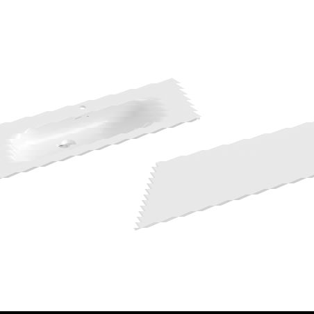 Mexen Vela įleidžiamas į stalviršį dešinysis praustuvas 141 x 46,5 cm, blizgus baltas - 25231400P