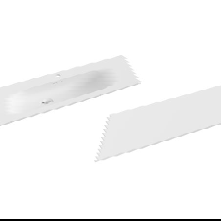 Mexen Vela įleidžiamoji kriauklė, dešinė, 141 x 46,5 cm, balta matinė - 25231401P