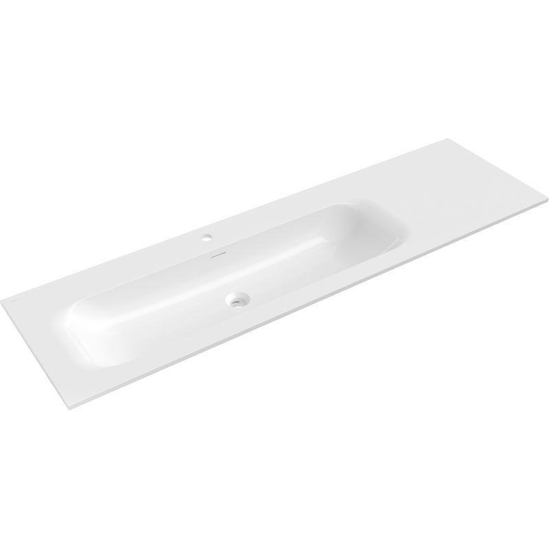 Mexen Vela įleidžiamas į stalviršį kairysis praustuvas 161 x 46,5 cm, blizgi balta - 25231600L