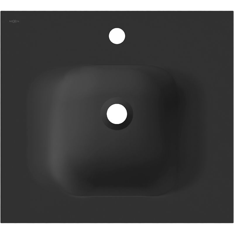 Mexen Vela į stalviršį įmontuota kriauklė 46 x 46,5 cm, juoda matinė - 25234571