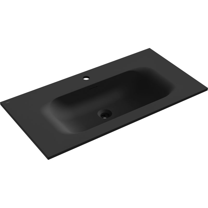 Mexen Vela įleidžiamas į stalviršį praustuvas 91 x 46,5 cm, juodas matinis - 25239071