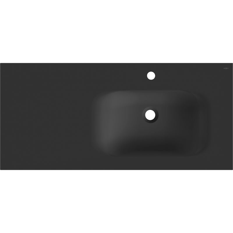 Mexen Vela, į stalviršį įleistina dešinė praustuvas 101 x 46,5 cm, juodas matinis - 25231071P
