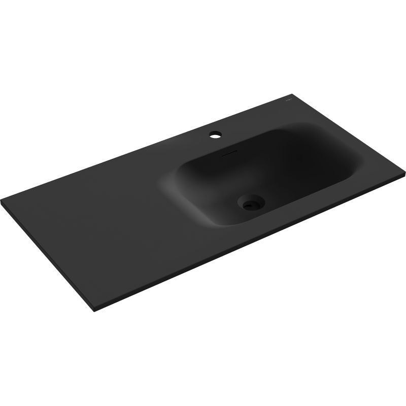 Mexen Vela įleidžiamas į stalviršį praustuvas dešinysis 101 x 46,5 cm, juodas matinis - 25231071P
