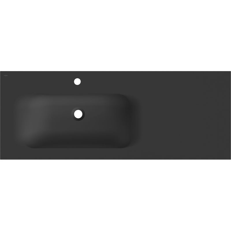 Mexen Vela įleidžiamas į stalviršį praustuvas kairysis 121 x 46,5 cm, juodas matinis - 25231271L