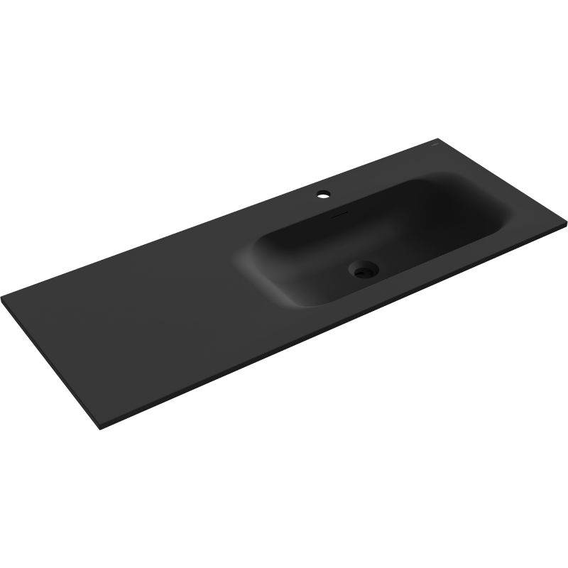 Mexen Vela į stalviršį įmontuojamas praustuvas, dešinysis, 121 x 46,5 cm, juoda matinė - 25231271P