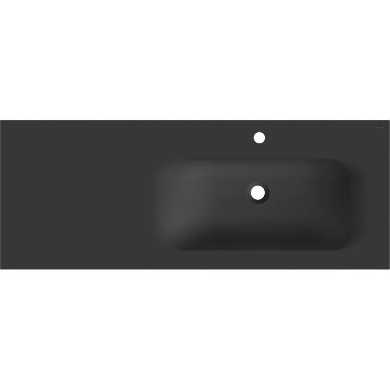 Mexen Vela į stalviršį įmontuojamas praustuvas, dešinysis, 121 x 46,5 cm, juoda matinė - 25231271P