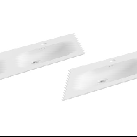 Mexen Vela dvigubas įmontuojamas praustuvas stalviršyje 121 x 46,5 cm, matinis baltas - 25231201D