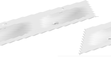 Mexen Vela dvigubas įmontuojamas praustuvas stalviršyje 121 x 46,5 cm, matinis baltas - 25231201D