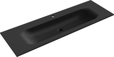 Mexen Vela įmontuojamas į stalviršį praustuvas 141 x 46,5 cm, juodas matinis - 25231471