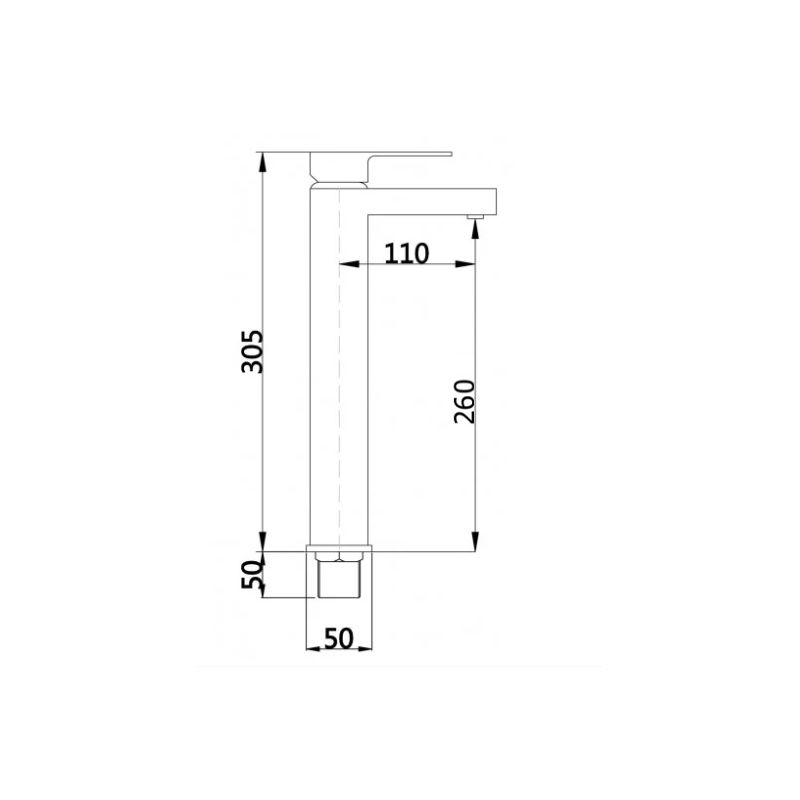 Mexen Cube aukštas praustuvo maišytuvas, juodas - 72910-70