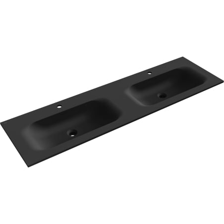 Mexen Vela įmontuojamas dvigubas praustuvas 161 x 46,5 cm, juodas matinis - 25231671D