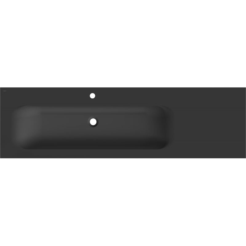 Mexen Vela įleistinė į stalviršį kairioji kriauklė 161 x 46,5 cm, juoda matinė - 25231671L