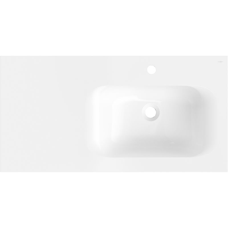 Mexen Vela įleidžiamas praustuvas į stalviršį, dešinysis 91 x 46,5 cm, blizgus baltas - 25239000P