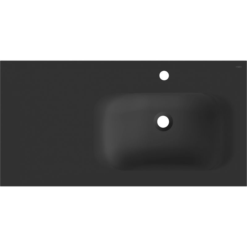Mexen Vela įleidžiamas stalviršyje praustuvas dešinys 91 x 46,5 cm, juodas matinis - 25239071P