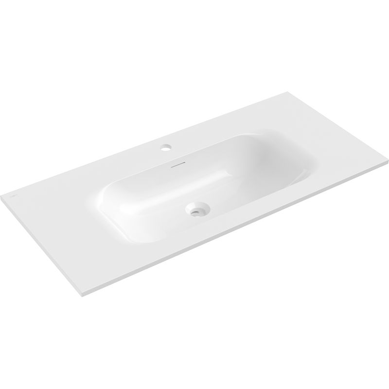 Mexen Vela įmontuojama į stalviršį kriauklė 101 x 46,5 cm, balta blizgi - 25231000