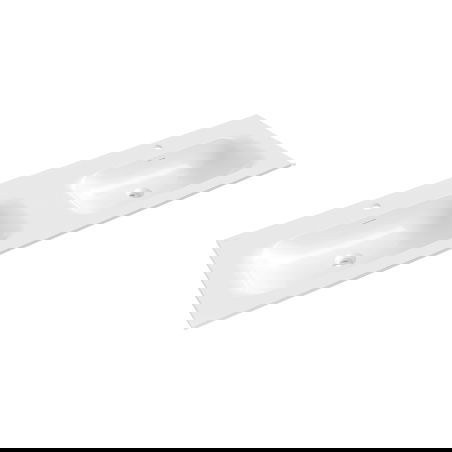 Mexen Vela dvigubas praustuvas, įmontuojamas stalviršyje, 161 x 46,5 cm, blizganti balta - 25231600D