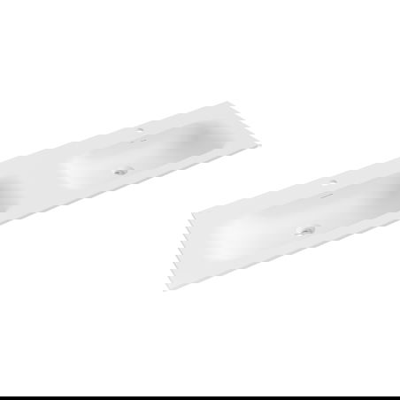 Mexen Vela dviguba įleidžiama į stalviršį kriauklė 161 x 46,5 cm, balta matinė - 25231601D