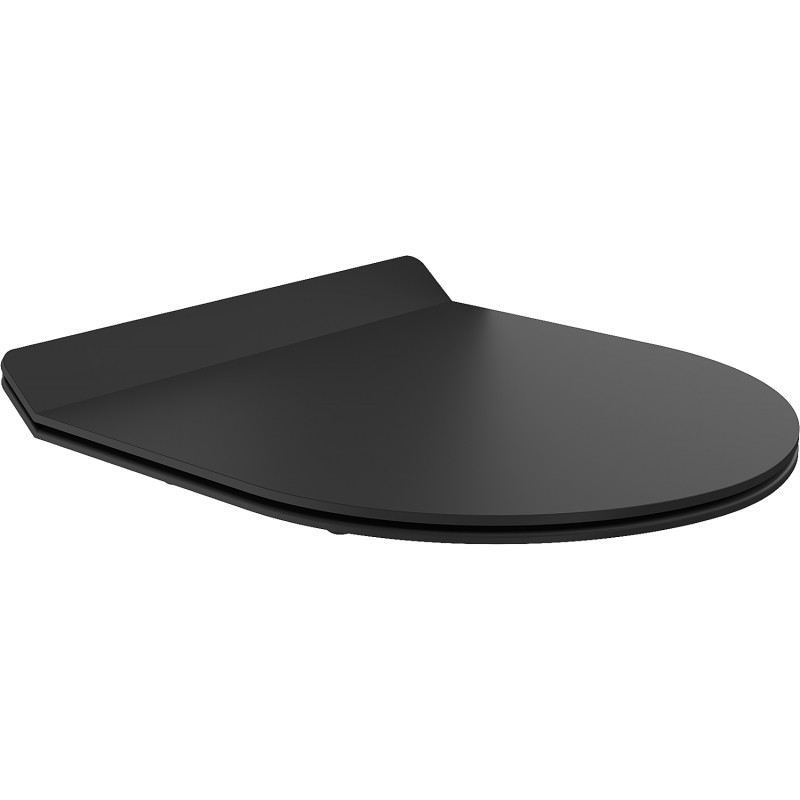 Mexen lėtai nusileidžiantis plonas unitazo dangtis, duroplastikas, juoda matinė - 39010185
